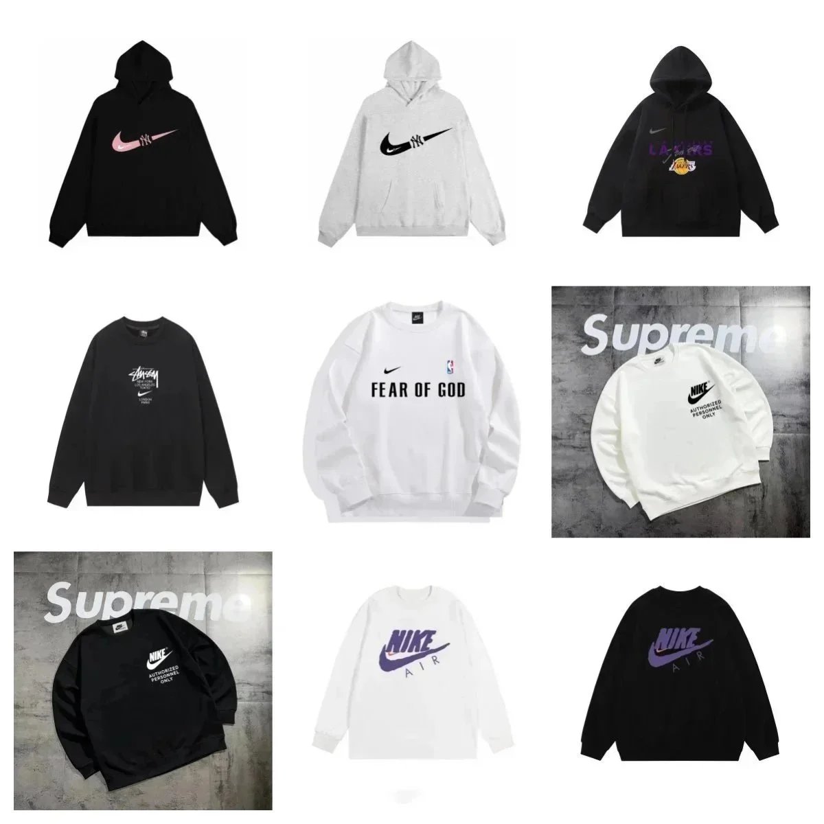Nike Graphic Hoodies and Sweatshirts Casual Streetwear Black and White