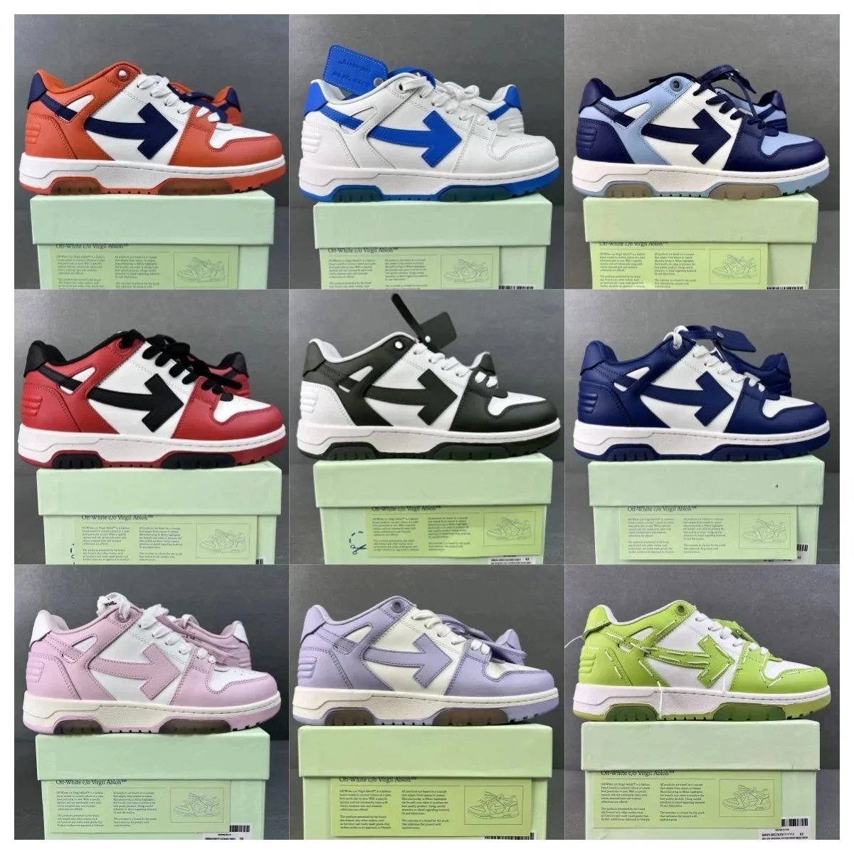 Off-White Arrow Low Top Sneakers Casual Shoes Multicolor