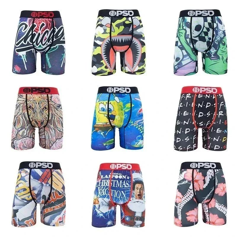 PSD Graphic Boxer Briefs Comfortable Underwear Multicolor