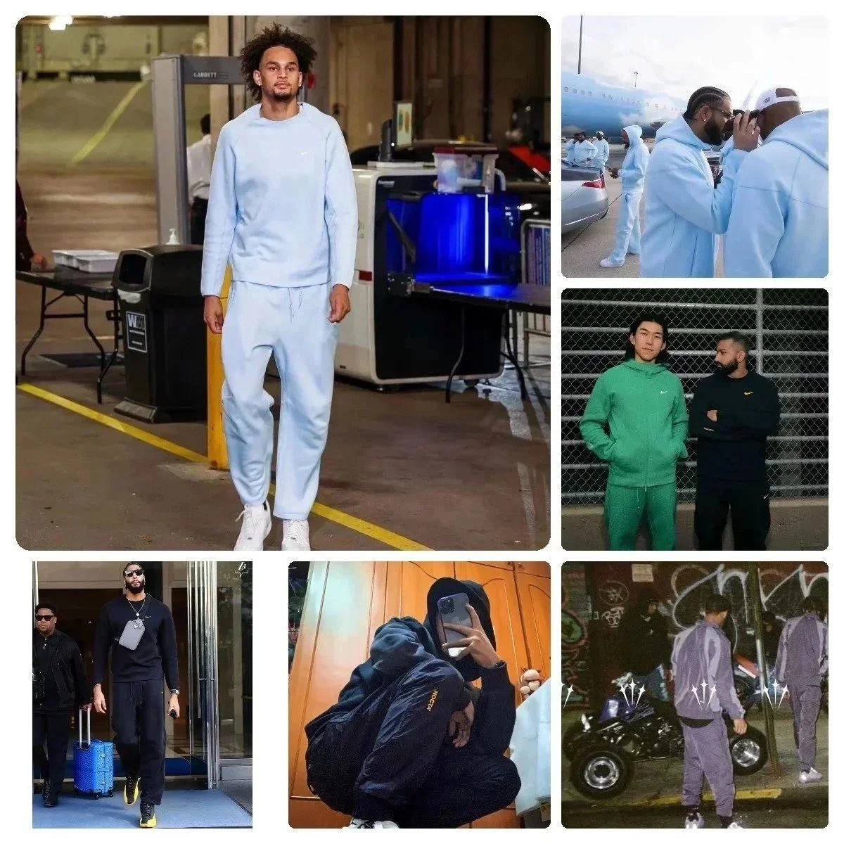 Nike Tech Fleece Tracksuit Casual Hoodie and Joggers Light Blue