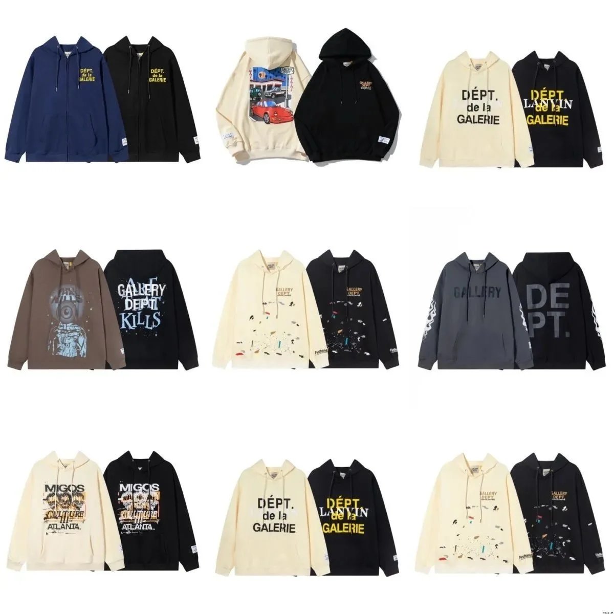 Gallery Dept Graphic Hoodie Collection Casual Hoodies Multicolor
