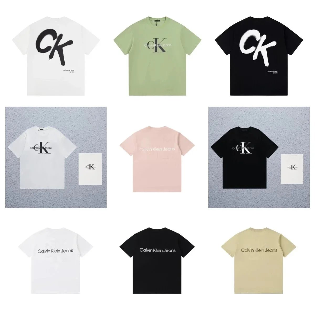 Calvin Klein CK Logo Print T-Shirt Casual Cotton Tee Multicolor