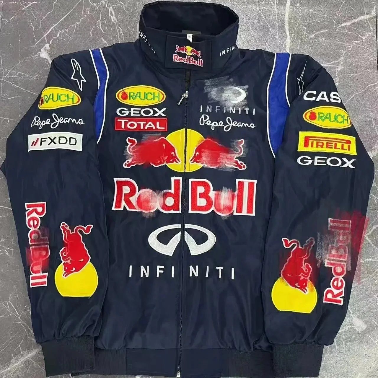 Black and Red Bull (Embroidered, Cotton-Padded Style)