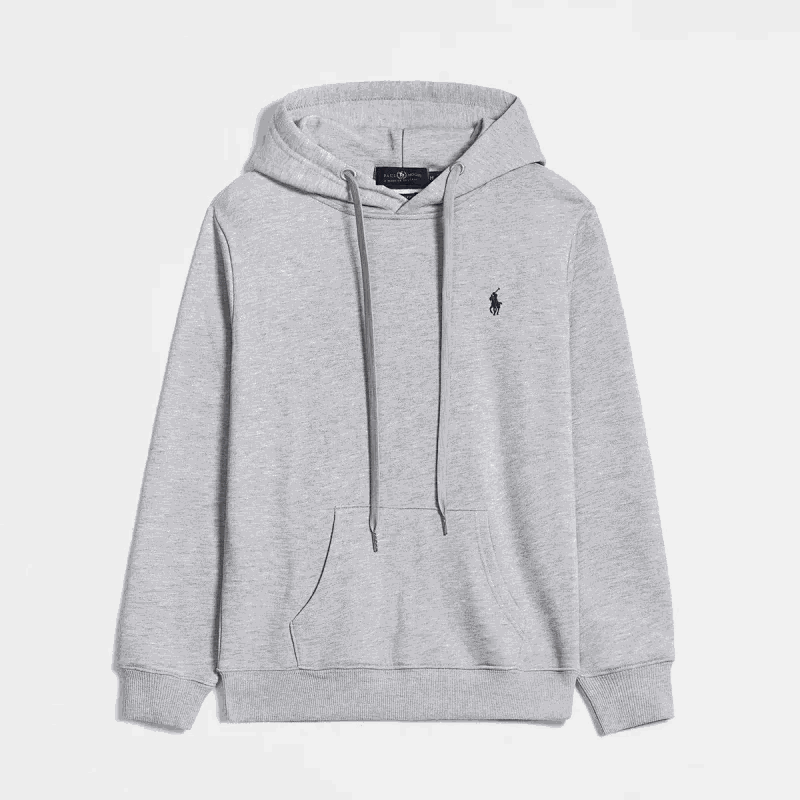 Ralph Lauren RL Classic Hoodie Casual Sweatshirt Light Gray