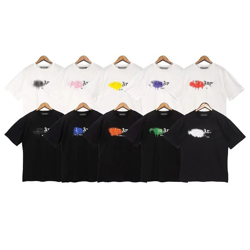Palm Angels Paint Drip Logo Casual T-Shirt Multicolor